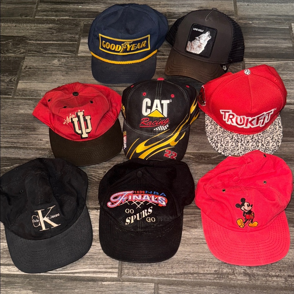 LOGO 7 Black 'Go Spurs' Embroidered Baseball 8 hat lot Cap
